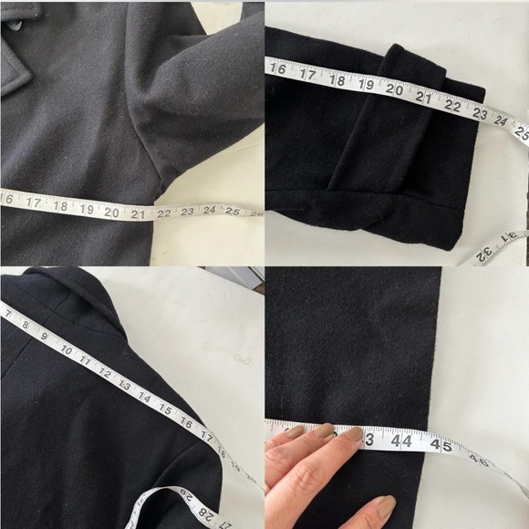 Vintage Stephanie Mathews black wool overcoat size 10 Petite. - Picture 8 of 8